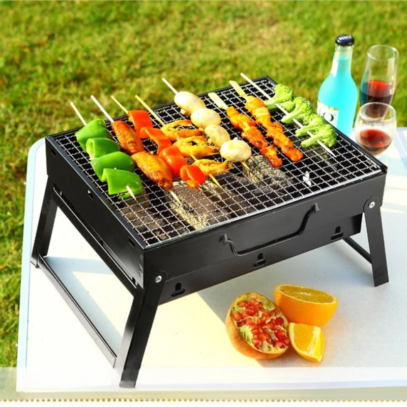 

1 шт., гриль для барбекю, складной гриль для барбекю, уличный портативный домашний уголь, инструменты для барбекю, праздничные принадлежности для вечеринок