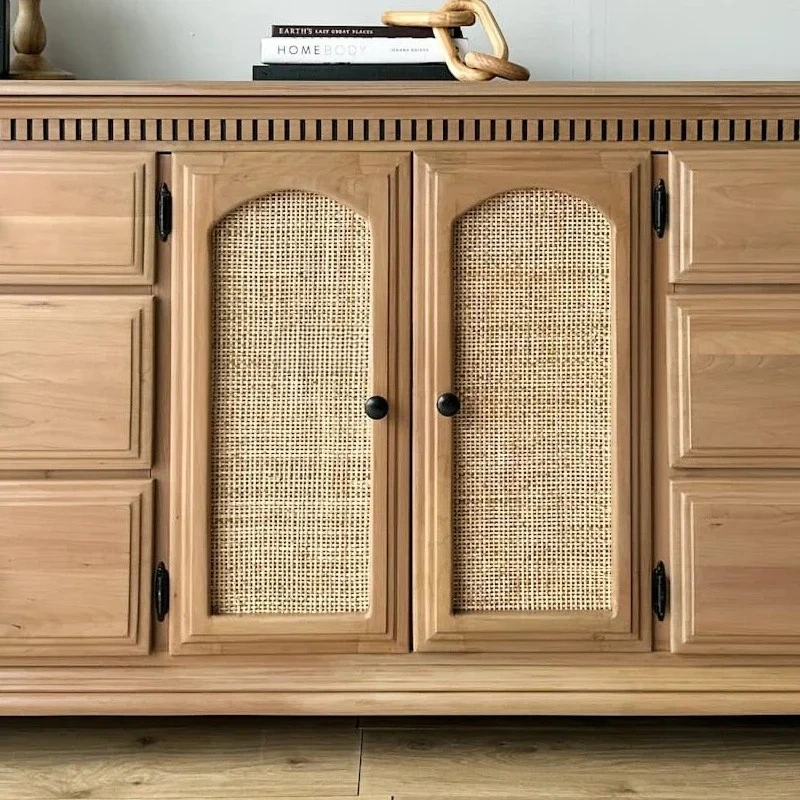 Французский ретро обеденный боковой шкаф из цельного дерева, прикроватный шкаф для спальни, гостиная, ящик для хранения, крыльцо, декоративная кабина