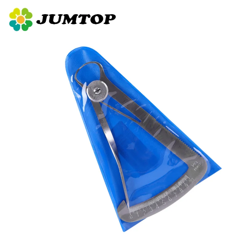 JUMTOP Dental Gauge Caliper 0-10mm Wax Calibrator Caliper Crown Gauge Stainless Steel Thickness Measuring Ruler Instruments