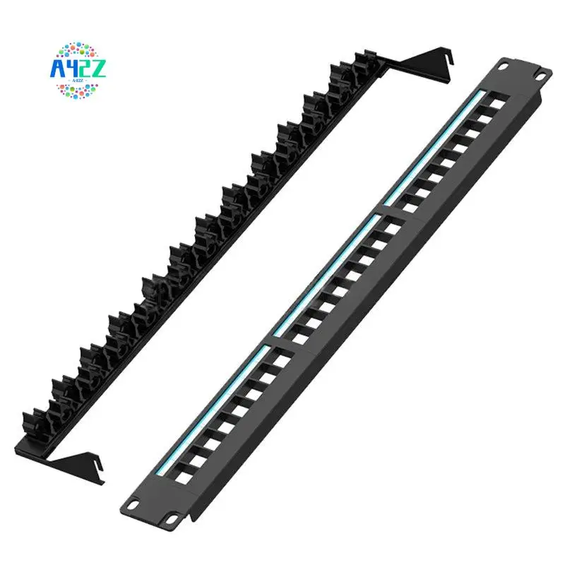 A42Z-24-Port Cat6 Patch Panel UTP/STP Tool-Free Rack Mount Network Panel With Labels For Structured Cabling
