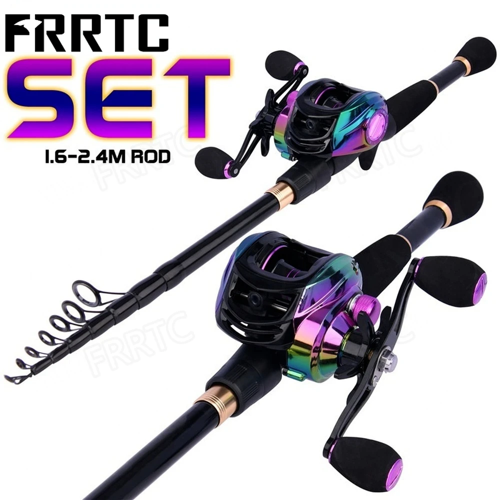 

1.6M 1.8M 2.1M 2.4M Telescopic Fishing Rod with 9+1BB Baitcasting Fishing Reel for Bass Fishing Tackle