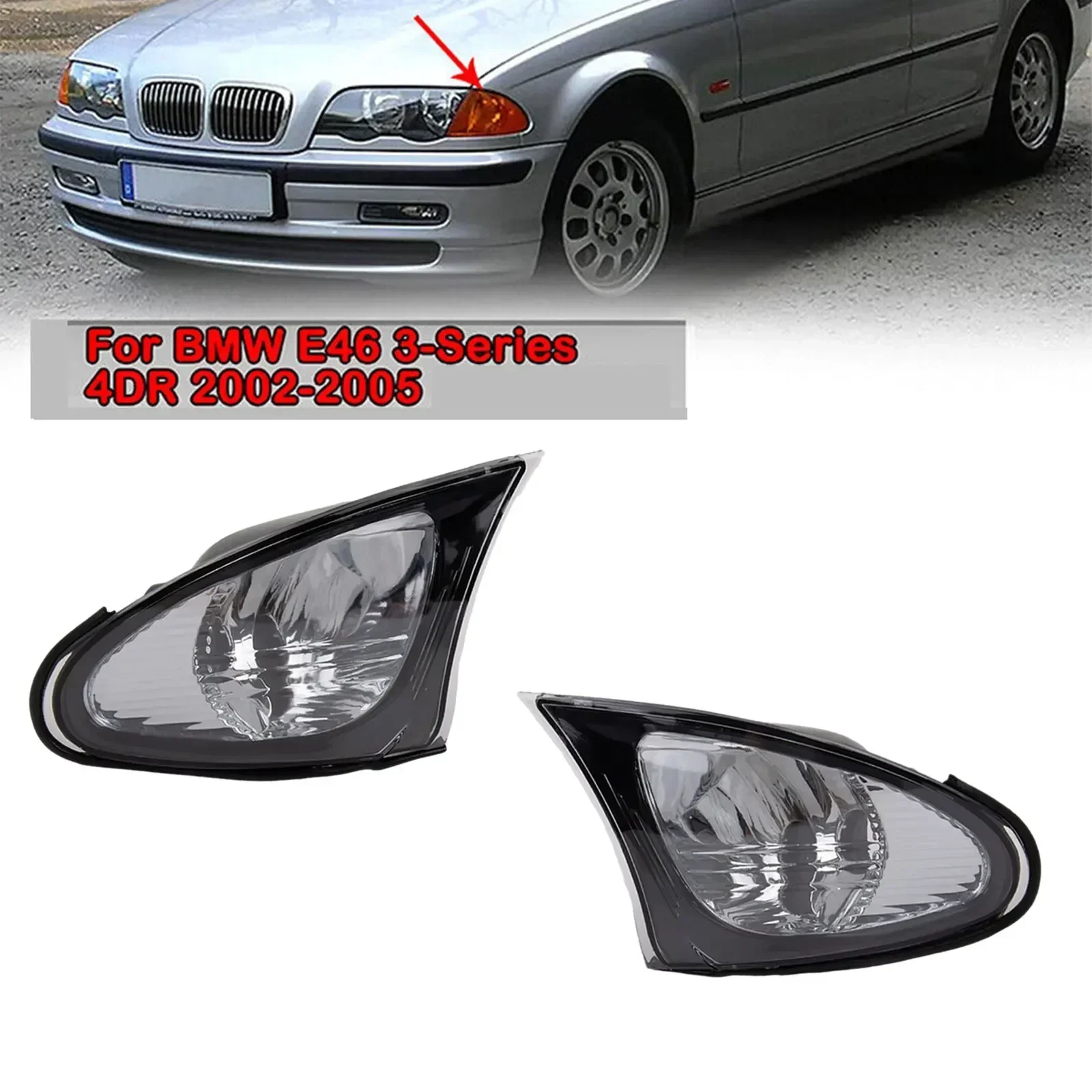 Parts & Accessories Corner Lights 2PCS 63137165859 (Left) 63137165860 (Right) Clear Plastic For BMW 325i 4-Door