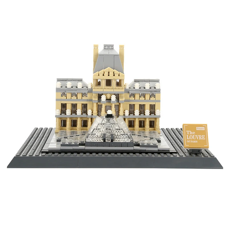 821PCS The Louvre Of Paris Building Blocks World Famous Architecture Museum Bricks City Street View Toys Gifts For Children