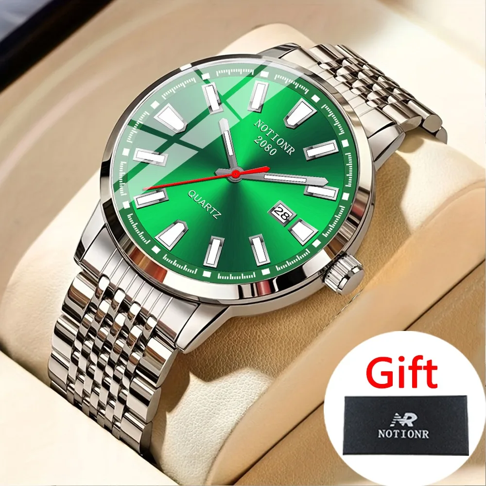Luxury Men Watch Stainless Steel Quartz Watch | Casual Watch | Business Watch | Sports Watch for Men | Data Watch|Black Gift Box