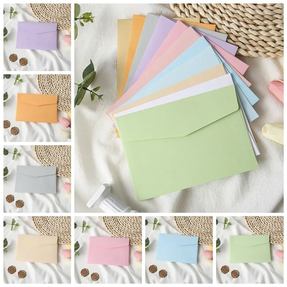 10pcs Mini Macaron Color Envelopes Blank Candy Color Invitation Cards Card Packing DIY Packing Envelope Decoration Gift