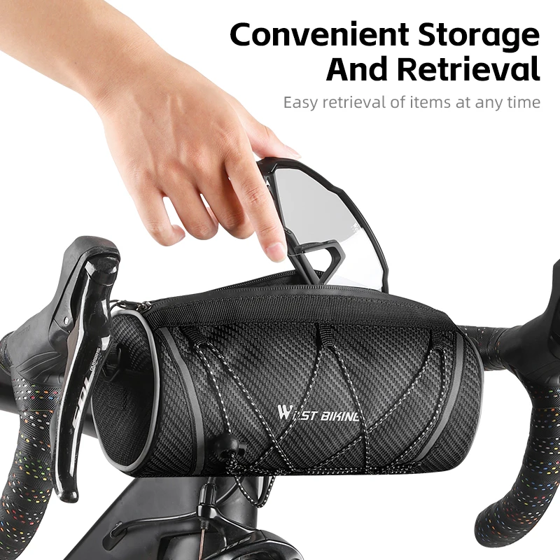 WEST BIKING Bike Front Tube Pannier Bicycle Handlebar Bag Portable Multifunction Storage Waterproof Shoulder Bag Accessories