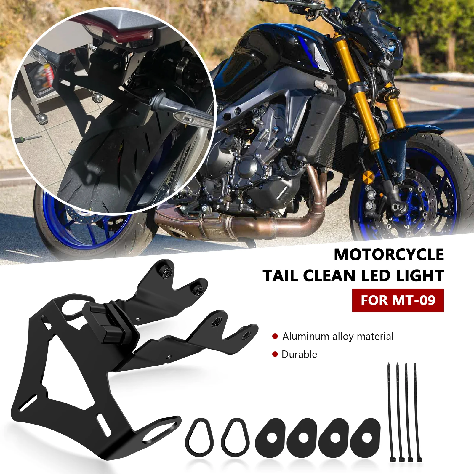 

Для MT-09 mt09 sp 2024 2025 новый кронштейн для номерного знака мотоцикла рамка номерного знака рамка номерного знака хвостовой органайзер