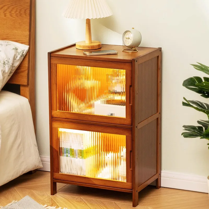 AOLIVIYA Tall Multi Layer Nightstand Bedside Storage Cabinet Floor Standing Shelf Locker
