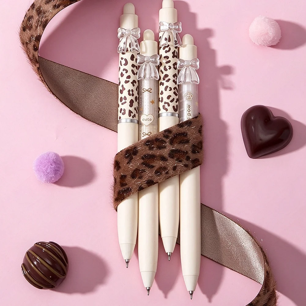 New Leopard Point Double Bead Neutral Pen Fashion Brushing Question Pen Thick Black Speed Drying Student Brushing Question Pen