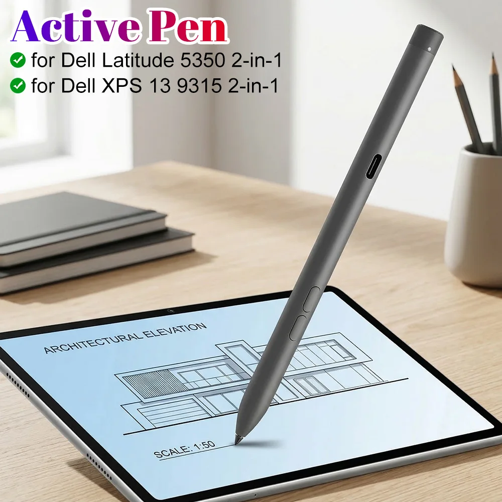 PN7522W Rechargeable Active Pen Stylus Pen 4096 Level  Sensitivity Touch Screen Stylus Pen for Dell Latitude 5310 Stylus Pen