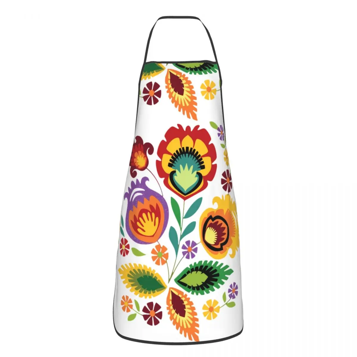 Custom Polish Folk Flowers Bib Aprons Men Women Unisex Kitchen Chef Poland Floral Tablier Cuisine for Cooking Baking Painting