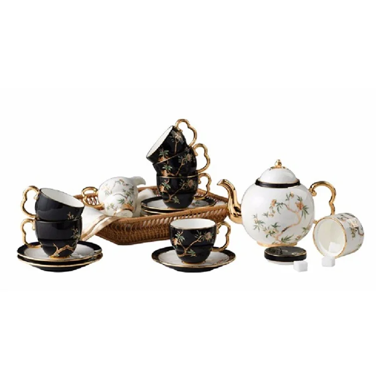 High Quality Flowers Coffee & Tea Sets Retro Pomegranate Home 17 Coffee Mug Set