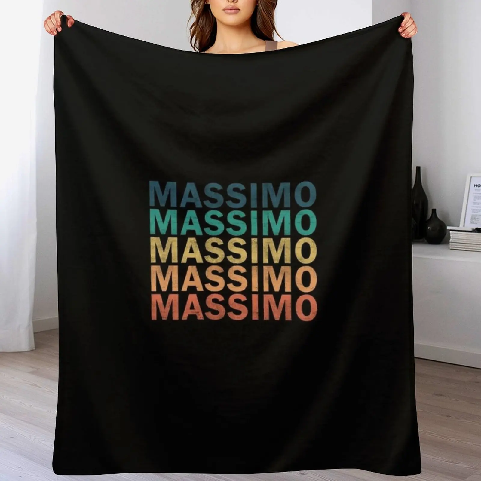 Massimo Name T Shirt - Massimo Vintage Retro Massimo Name Gift Item Tee Throw Blanket halloween Single Blankets