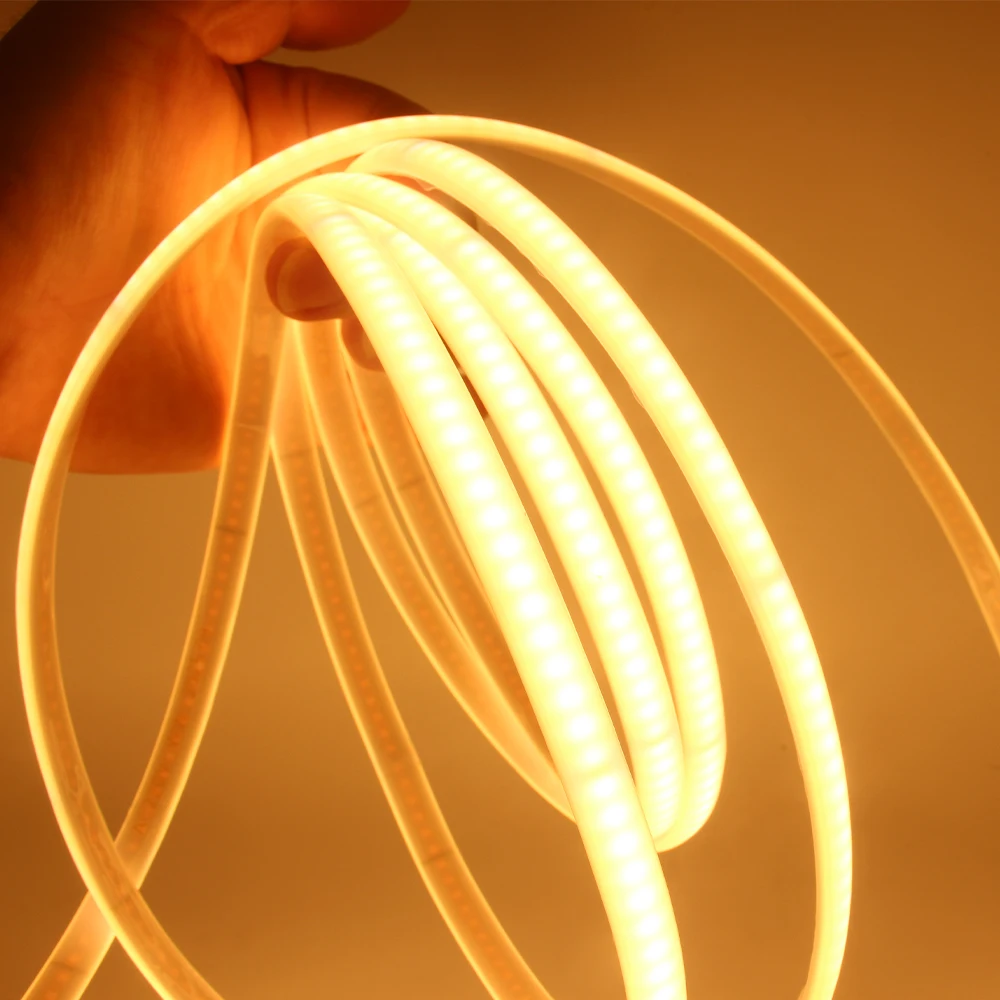 AC220V COB LED-Streifenlicht IP67 Wasserdichtes Flexibles Band 2-Pin-Kabel/EU-Stecker Lichtband 3000K/4000K/6000K Außen-Linearbeleuchtung – Detail 10