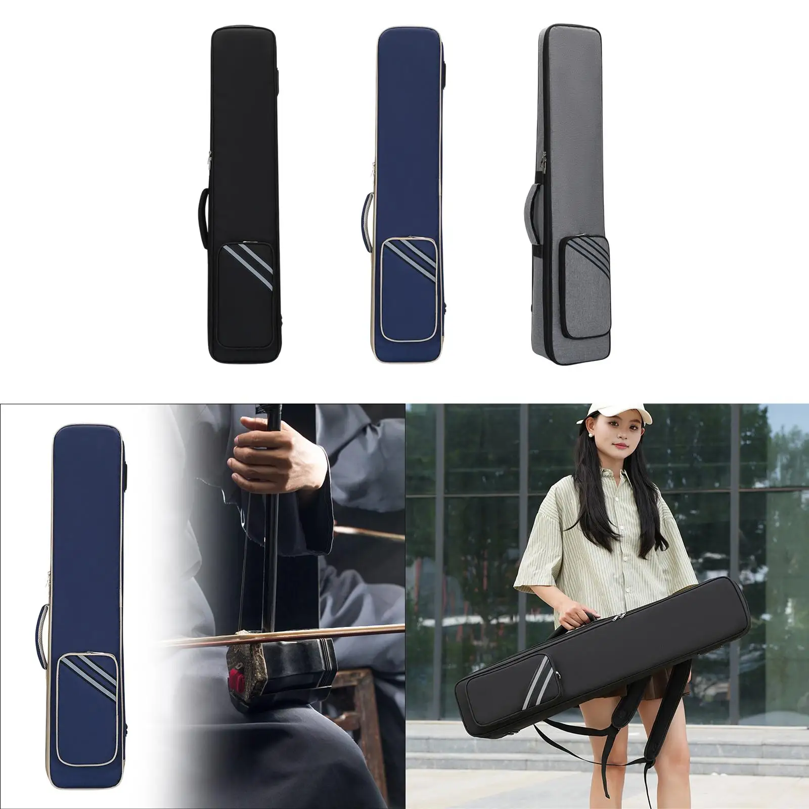 

Erhu Bag Zippered Case Soft Thick Protection Supplies Erhu Carrying Case