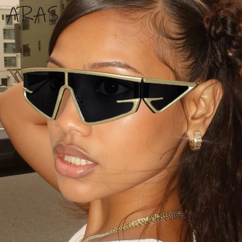 

Y2K Punk Shield Irregular Sunglasses Women 2025 Luxury Brand Steampunk Cycling UV400 Goggle Eyewear Trendy WindProof Sun Glasses