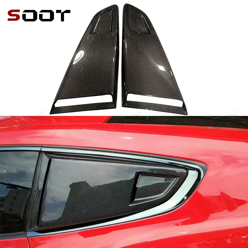 

Carbon Fiber For Ford Mustang ROBOT Style black Car Styling Rear Window Louvers Car Rear Window Blinds Side Tuyere Louvers Vent
