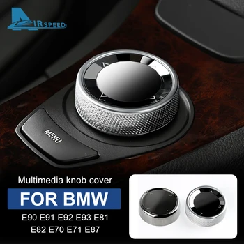 AIRSPEED لسيارات BMW E90 E91 E92 E93 E70 E71 E82 E81 E87 IDrive الوسائط المتعددة زر المقبض غطاء الملحقات المركزية E الهيكل الكريستال