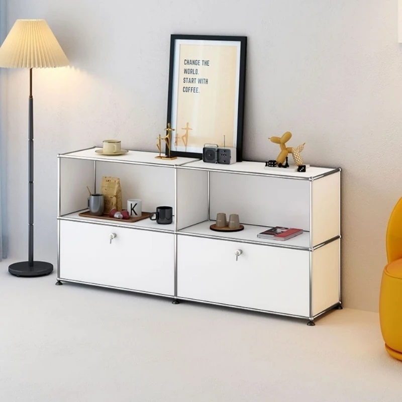 

Modular combination TV Decorative Stainless steel light luxury side cabinet ins Locker