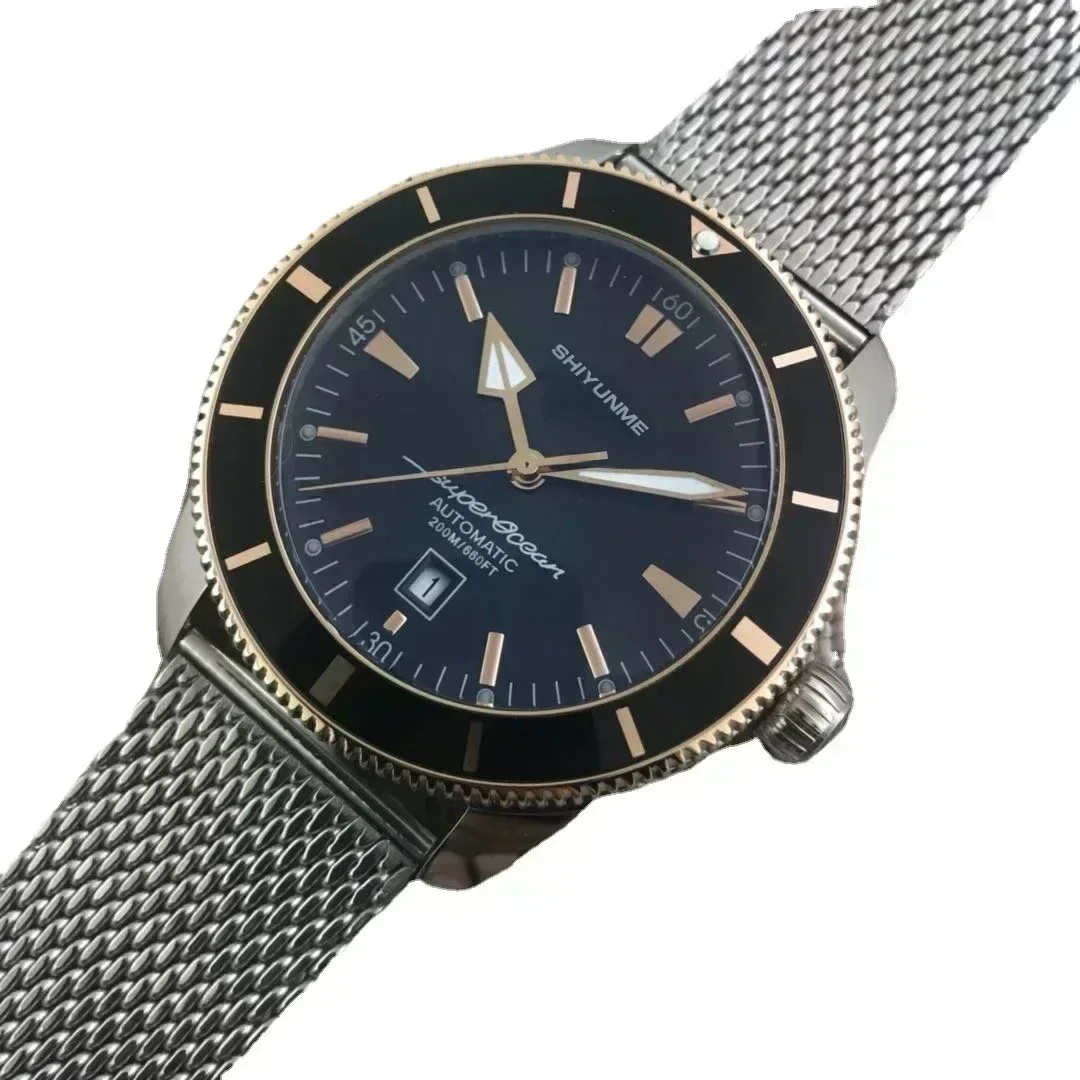 A333 Store B Sport automatisch mechanisch keramisch herenhorloge Super Ocean zwart blauw rubber roségouden mesh-band roestvrij staal
