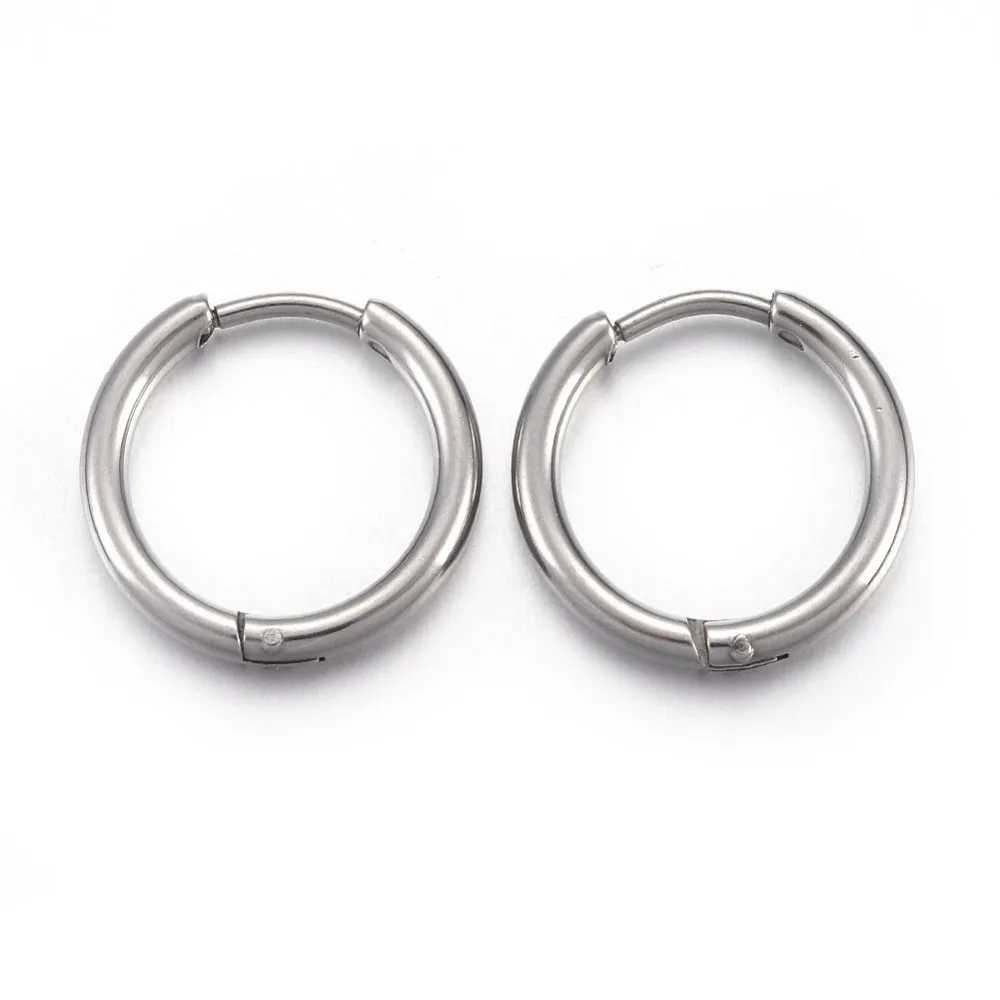 100Pcs 202 Stainless Steel Huggie Hoop Earrings Hypoallergenic Earrings with 316 Stainless Steel Pin for Woman Jewelry Gift