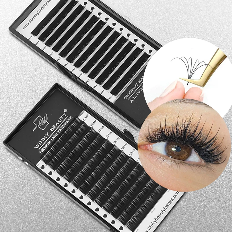 

Winky Beauty Mix 8-15mm Handmade Korean Pbt C/D CURL Eyelash Extension Natural Soft Mega Volume Faux Mink Lash