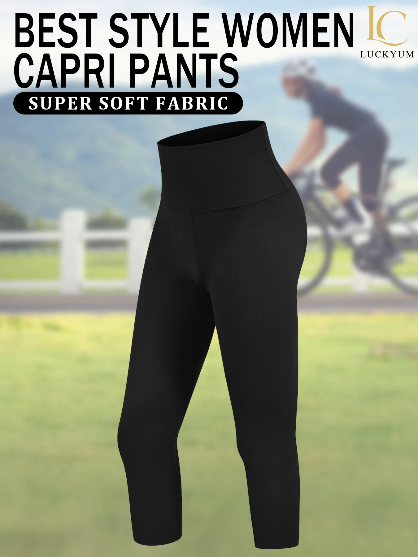 

Women's High Waisted Capri Pants Super Soft No See Through Workout Yoga Running Athletic push up gym fitness Leggings