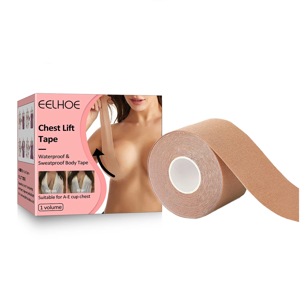 1Roll Breast Lift Tape Medical Grade Women Chest Lifting Patches Adhesive Sweatproof Breathable Elastic for Off-shoulder Clothes