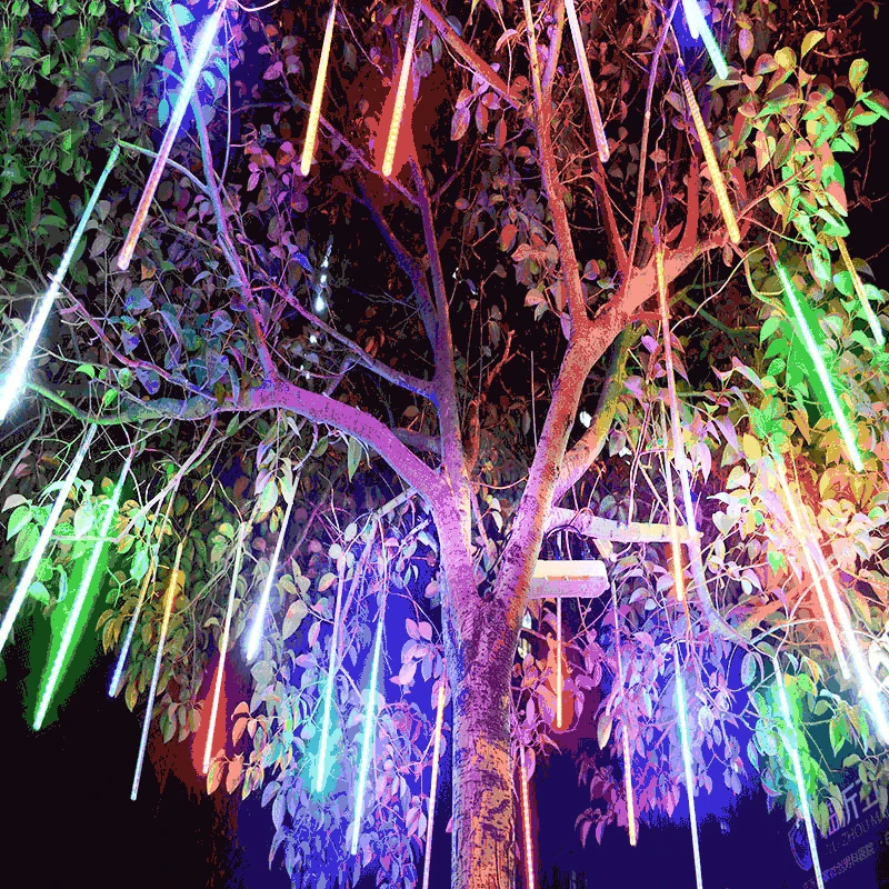 45cm Meteor Shower 8 LED Tubes Waterproof 5V USB Warm Blue RGB LED String Lights for Outdoor Holiday Christmas Tree Decoration