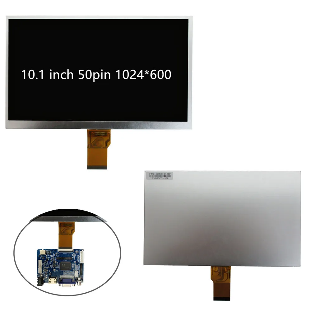 

10,1-дюймовый монитор 1024*600, ЖК-экран, плата управления драйвером, HDMI-совместимая для Raspberry Pi Banana Orange Pi, ПК, ноутбука