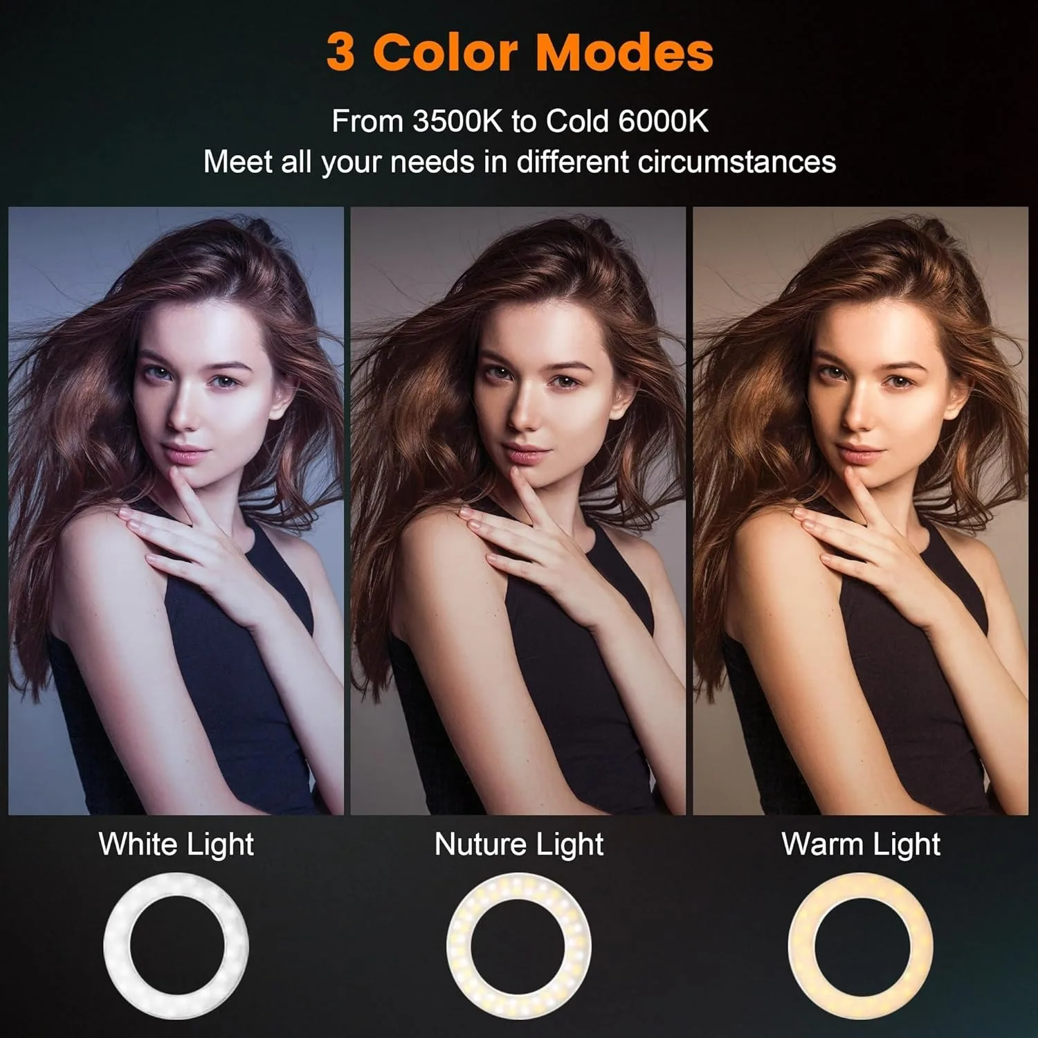 60 LED Selfie リングライト電話ラップトップタブレット USB クリップオンリングライト iPhone Samsung Xiaomi 電話 Selfie ライト用