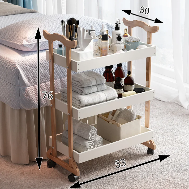 Art student special painting cart three layers four layers wood oil painting trolley multi-functional art paint tool storage bea