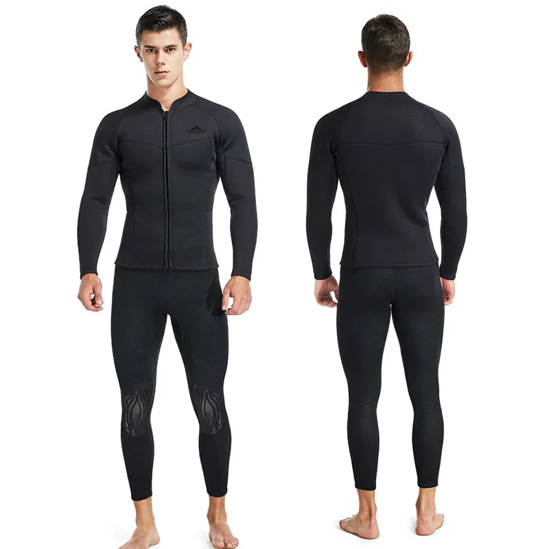 

Sbart Split Long Sleeve Swimsuit Suit Men's Thickened 3mm Sunscreen Surfing Dive Suit Aquatic Apparel Set