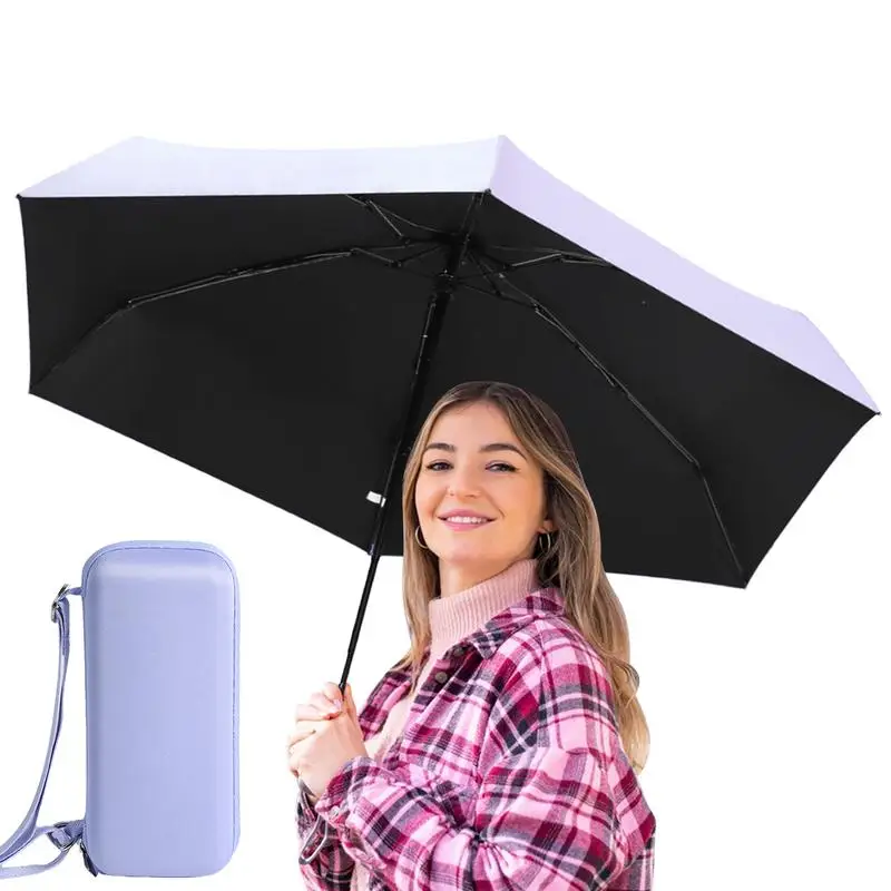 Portable Sun Shade Umbrella Upf 50 Small Lightweight & Tiny Umbrella Mini Waterproof Umbrella Travel-Ready Open Diameter 35inch