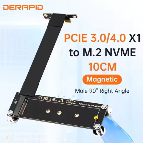 M.2 NVME to PCIe X16 X8 X4 X1 Adapter Extension Riser Card with Magnetic Pad for 2230 2242 2260 2280 SSD Desktop PC PCIE 3.0 4.0