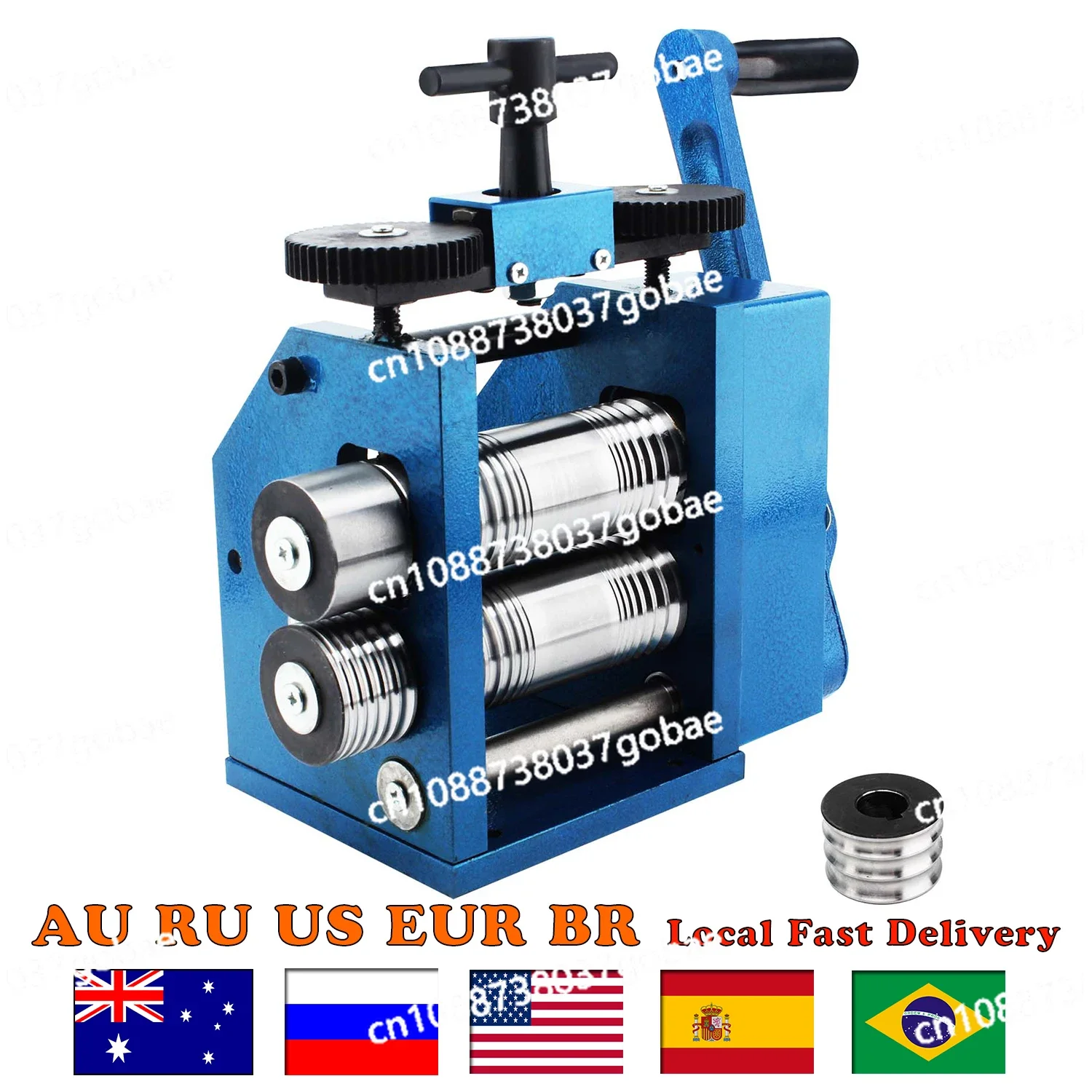 Manual Jewelry Rolling Mill Machine – 1:2.5 Gear Ratio, 0.1-7mm Adjustable Thickness, Wire and Metal Sheet Roller for Patterns