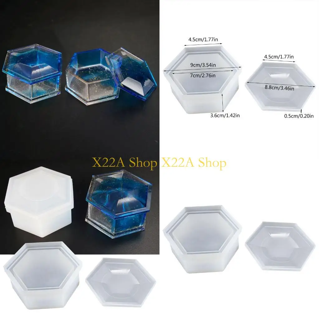 

Уникальный DIY HEXAGON HESSE BOX Крипковая эпоксидная эпоксидная эпоксидная зеркала