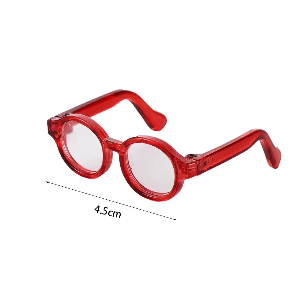 4.5cm Candy Color Doll Mini Glasses Round Frame Glasses Doll Accessory Clear Lens Doll Eyeglasses Lovely Kids Toy Doll Ornament