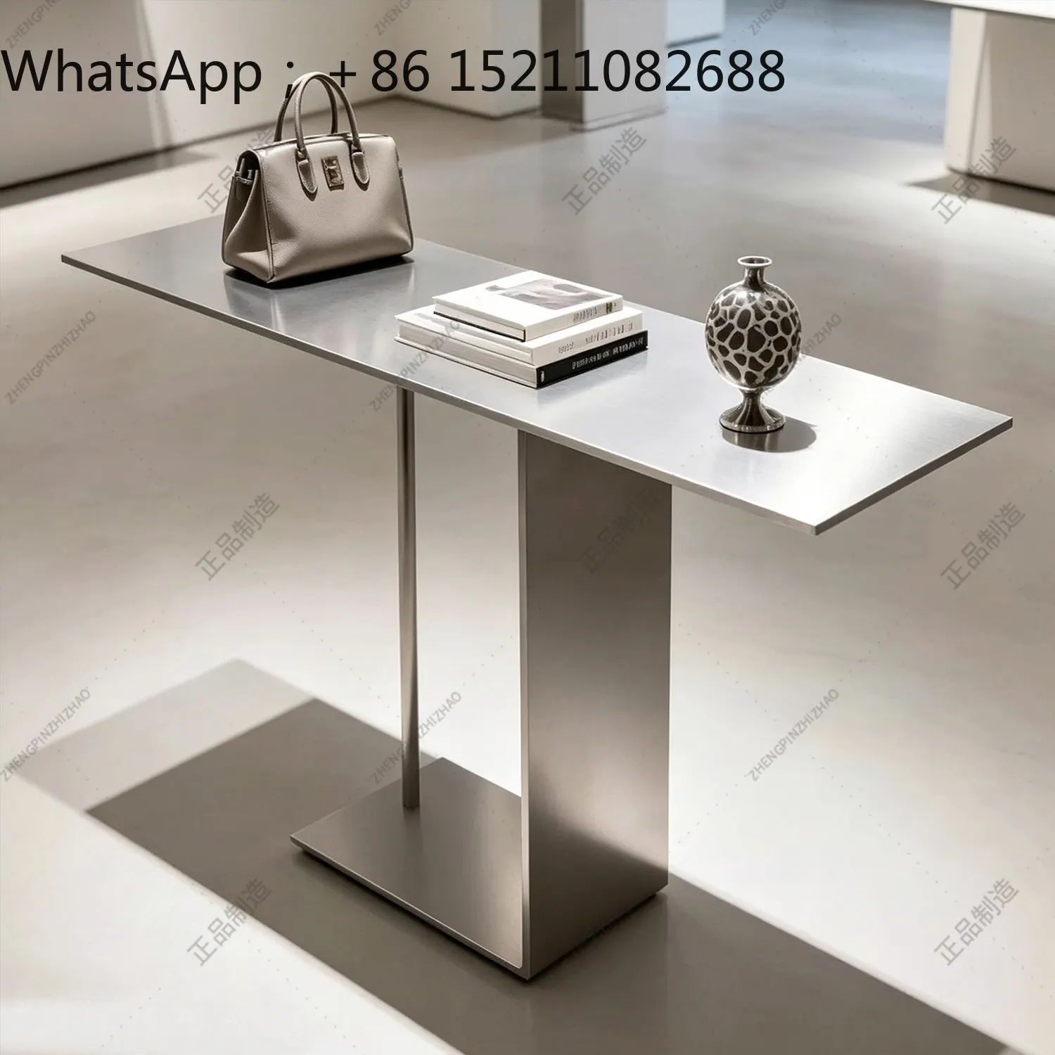 LLY clothing store Nakajima table shopping mall shoe bag display table stainless steel display table