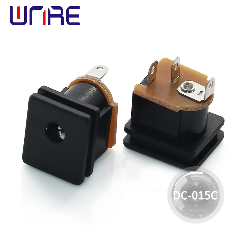 DC-015C DC Power Socket Interface Connector Black Adapter Square Monitor Socket Toy Charging Equipment Charging Port