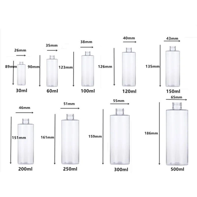 4/8oz 30/120/100/150/200/250/300/500ml blue Cylinder round Plastic pet bottle with plastic/aluminum screw ,flip disc top cap lid