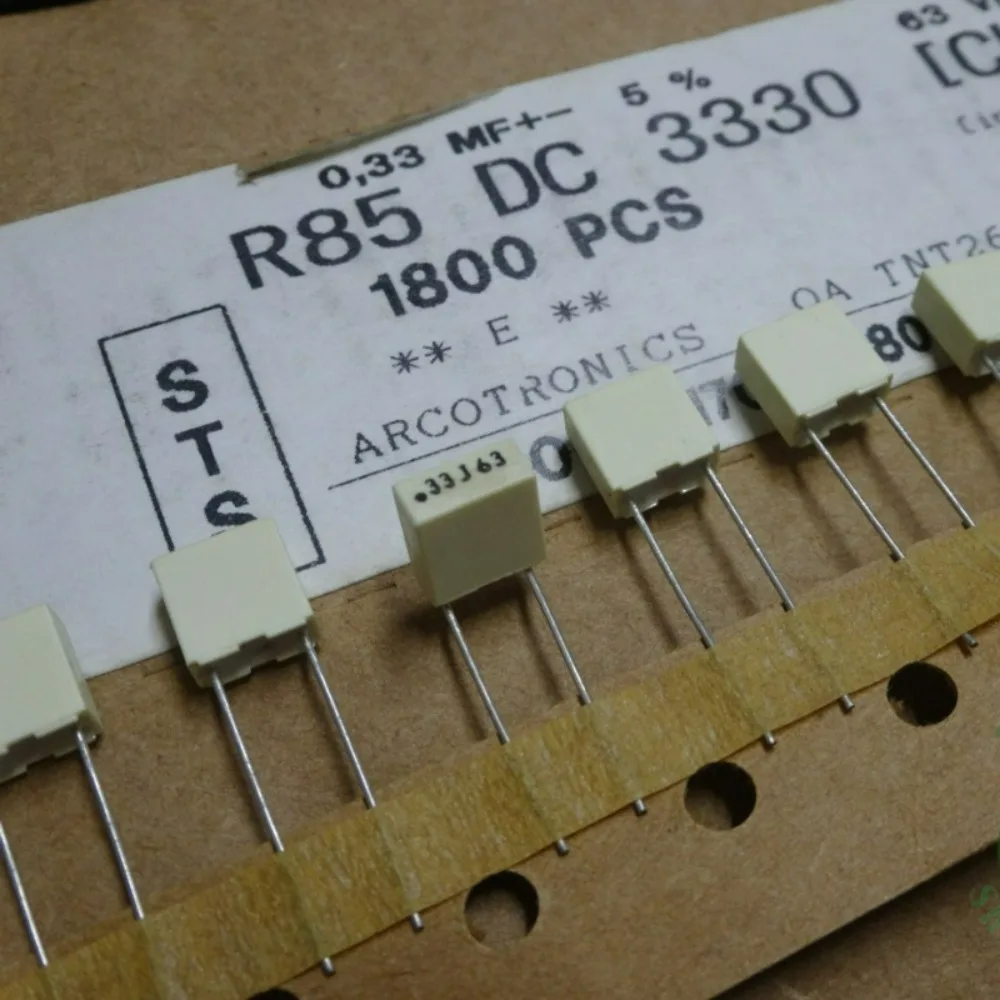 20pcs/lot AV R85 0.33uf 63V 330nf u33 334 Brand New 5mm Film Capacitor (Accuracy: 5%) R85DC3330[CK60]J
