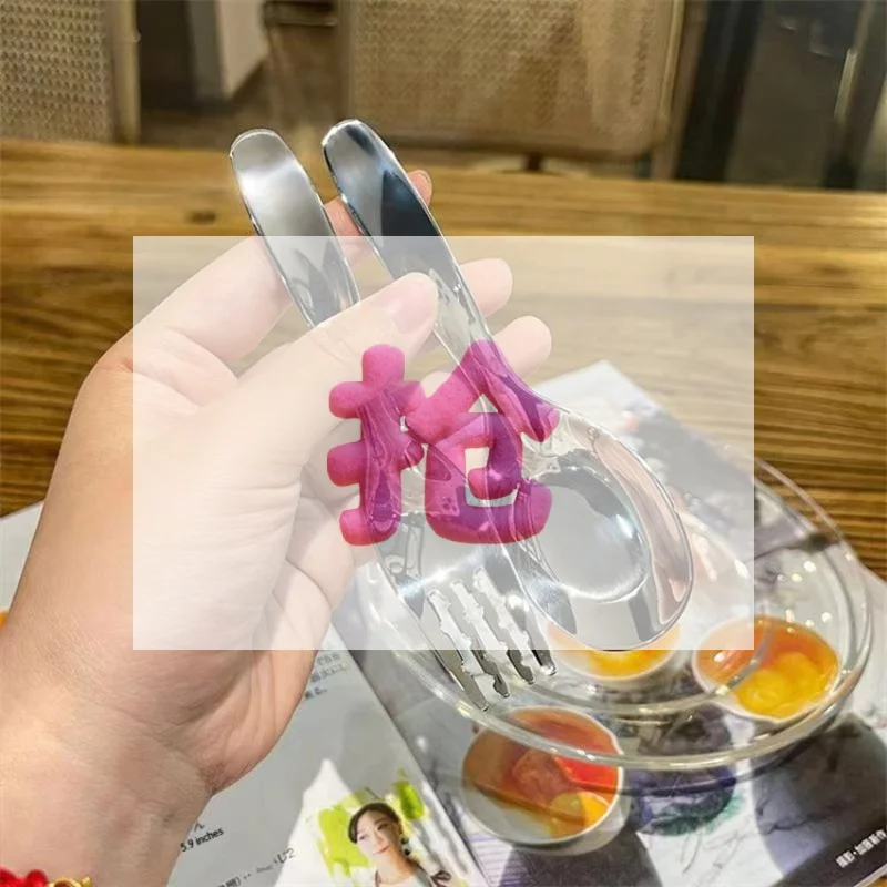 Food Snacks Ideas - Kompaktes Edelstahl-Löffel- und Gabel-Set für Kinder