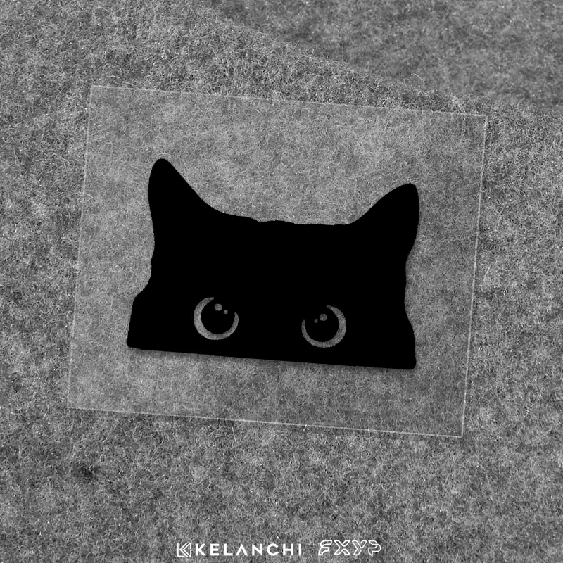 1PCS Cartoon Funny Black Cat Peeks Car Stickers Electric Motorcycle Trunk Computer Sticker Body Window Waterproof Auto Decals