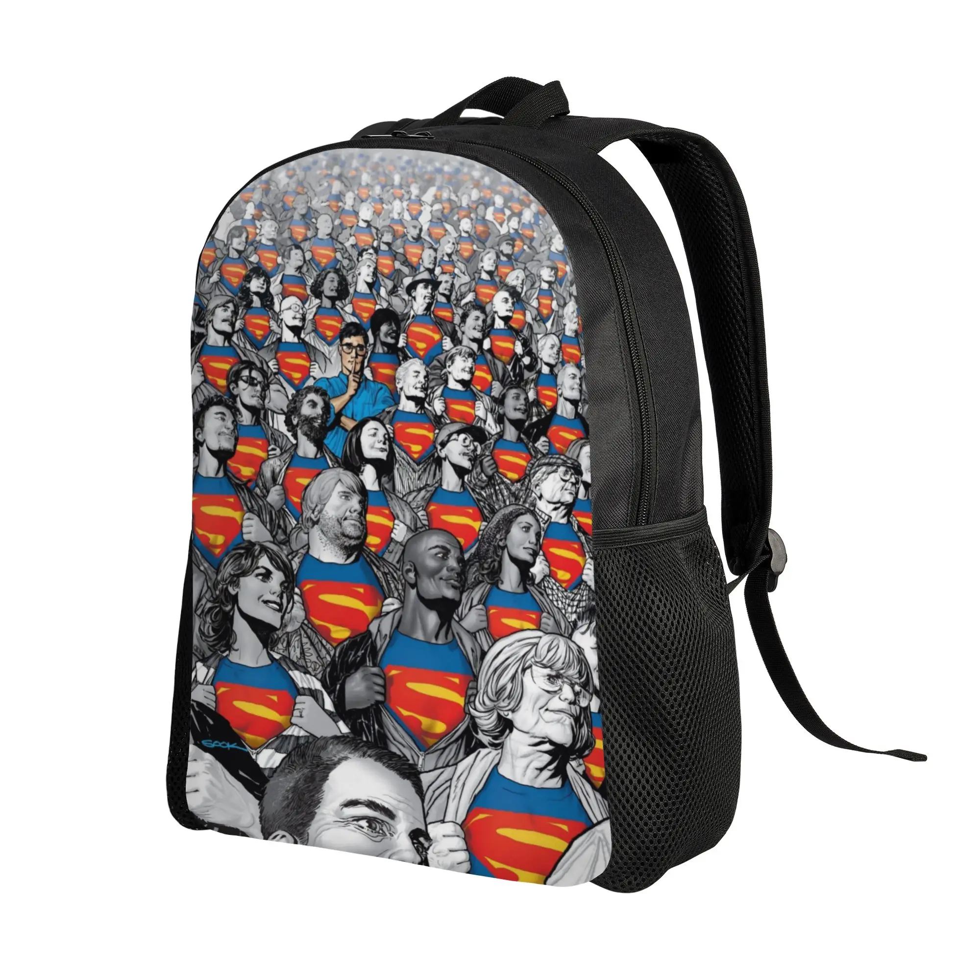 Knapsack Back to school season Crowd Group Superman Comic Montage  Classic Backpack