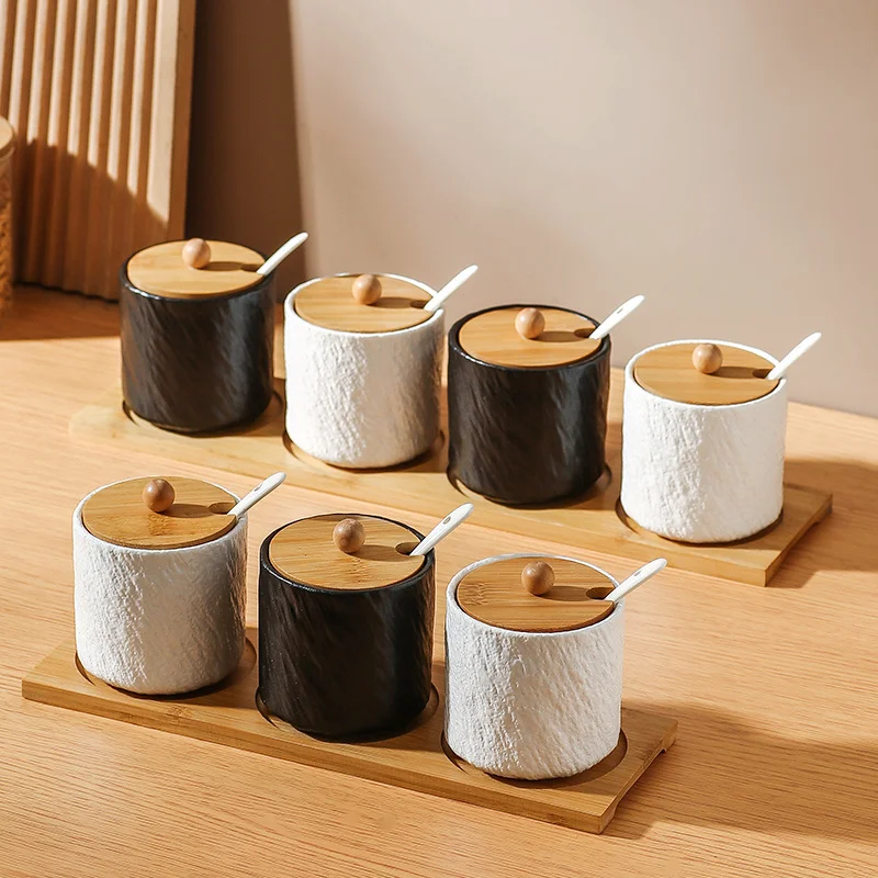 Cerc - Botella para condimentos, contenedor de almacenamiento para cocina, salero, pimentero, caja de especias, utensilios de cocina, estilo japonés