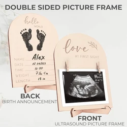 Wooden baby B Ultrasound photo frame New mother photo frame commemorative display sonogram photo frame