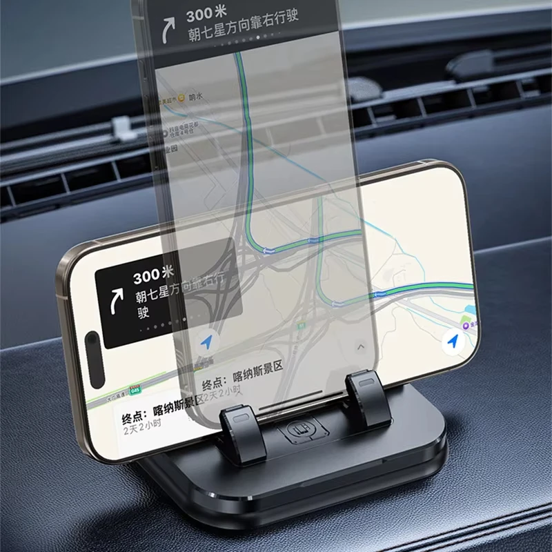 Dashboard Car Phone Holder 360-Degree Rotation Head-Up Phone Mount Stable Universal Auto Phone Stand with Number Plate