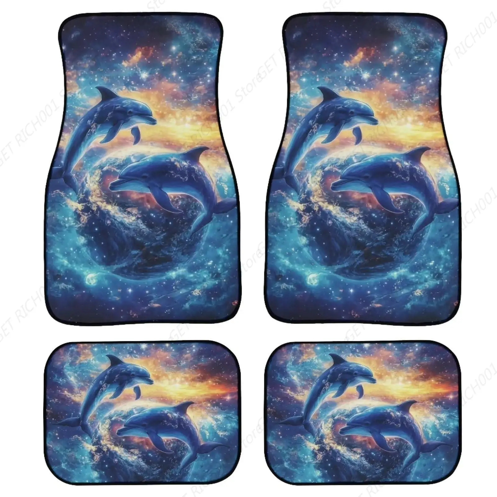 

Alfombrillas Coche Galaxy Couple Dolphins, Juego Lantero Y Trasero, Alfombra Antislizante Para Coche, Ajuste Universal, Coració