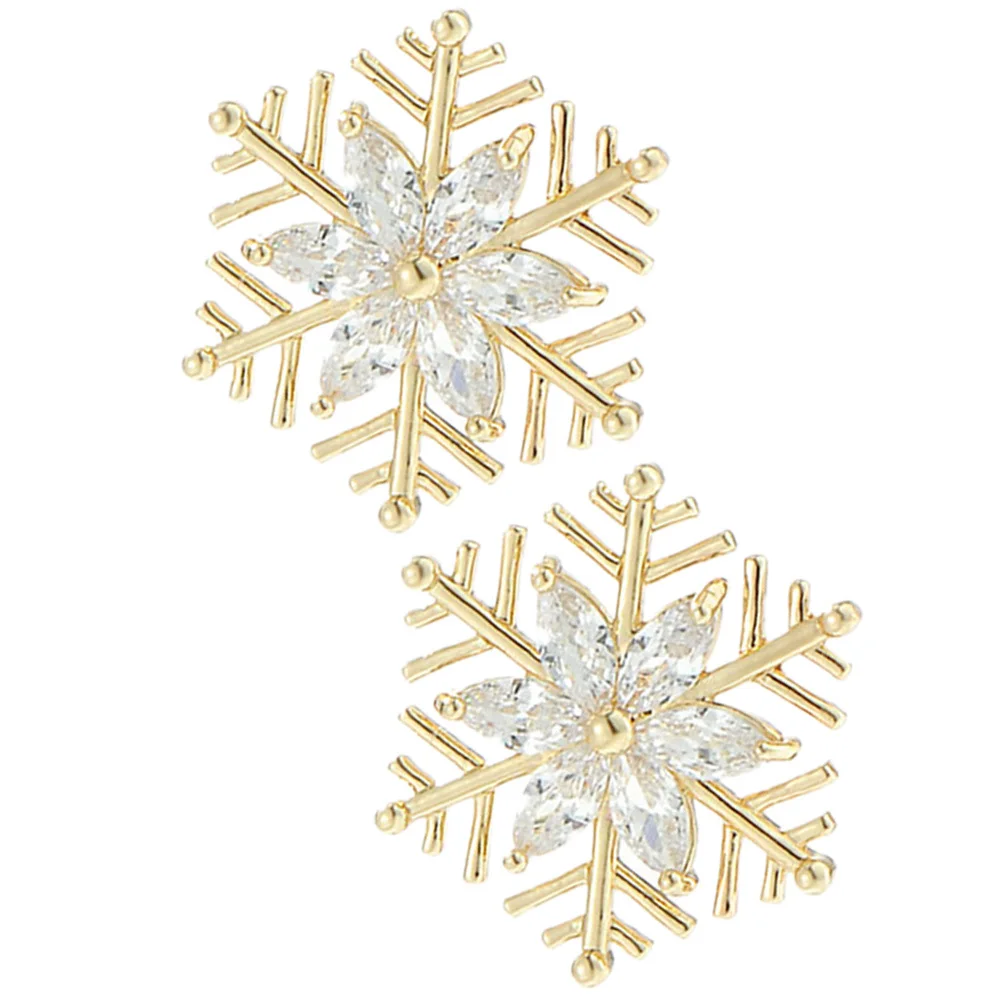 2 قطعة دبوس طية صدر السترة على شكل ندفة الثلج للنساء، إكسسوار بروش من خليط معدني أنيق، مشبك ياقة أنيق لتزيين وتغطية الزي #4